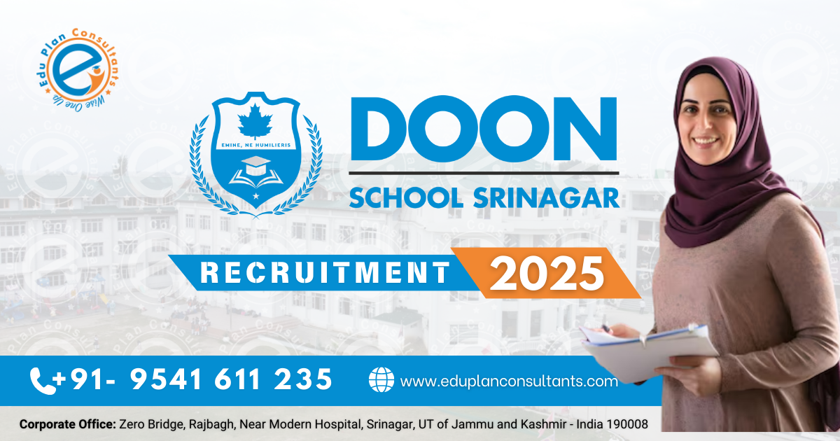 Edu Plan Consultants - Job Opportunities at Doon School, Srinagar