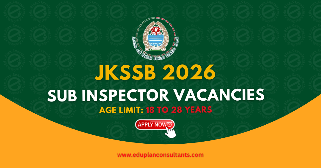Edu Plan Consultants-JKSSB Sub Inspector Recruitment 2026 – Apply Online for 104 Telecommunication Posts