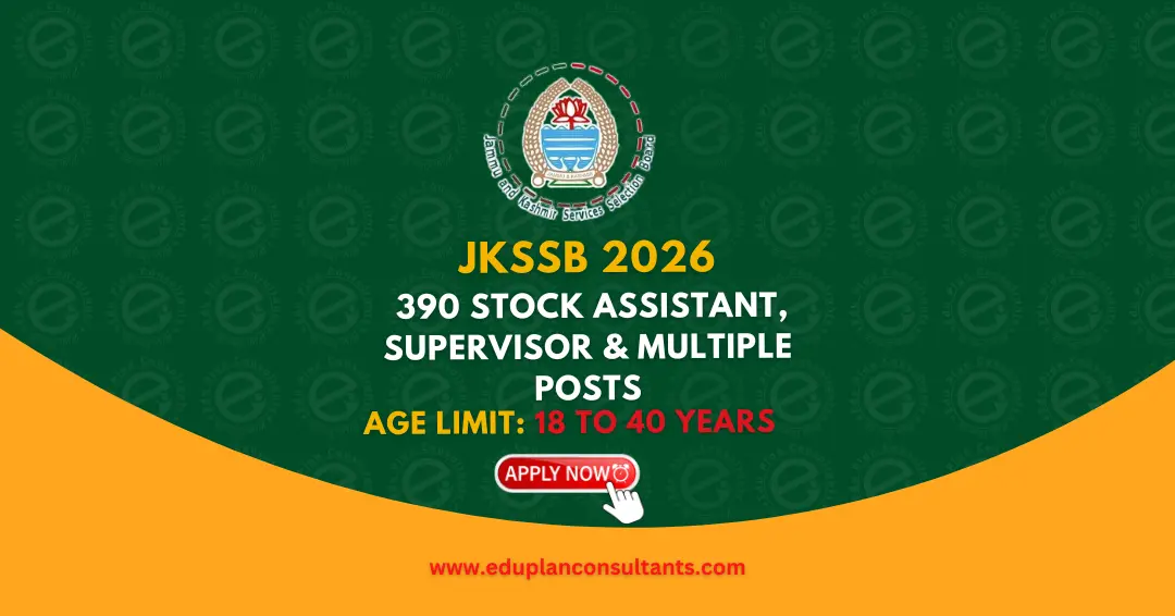 JKSSB Recruitment 2026: Apply Online for 390 Stock Assistant, Supervisor & Multiple Posts