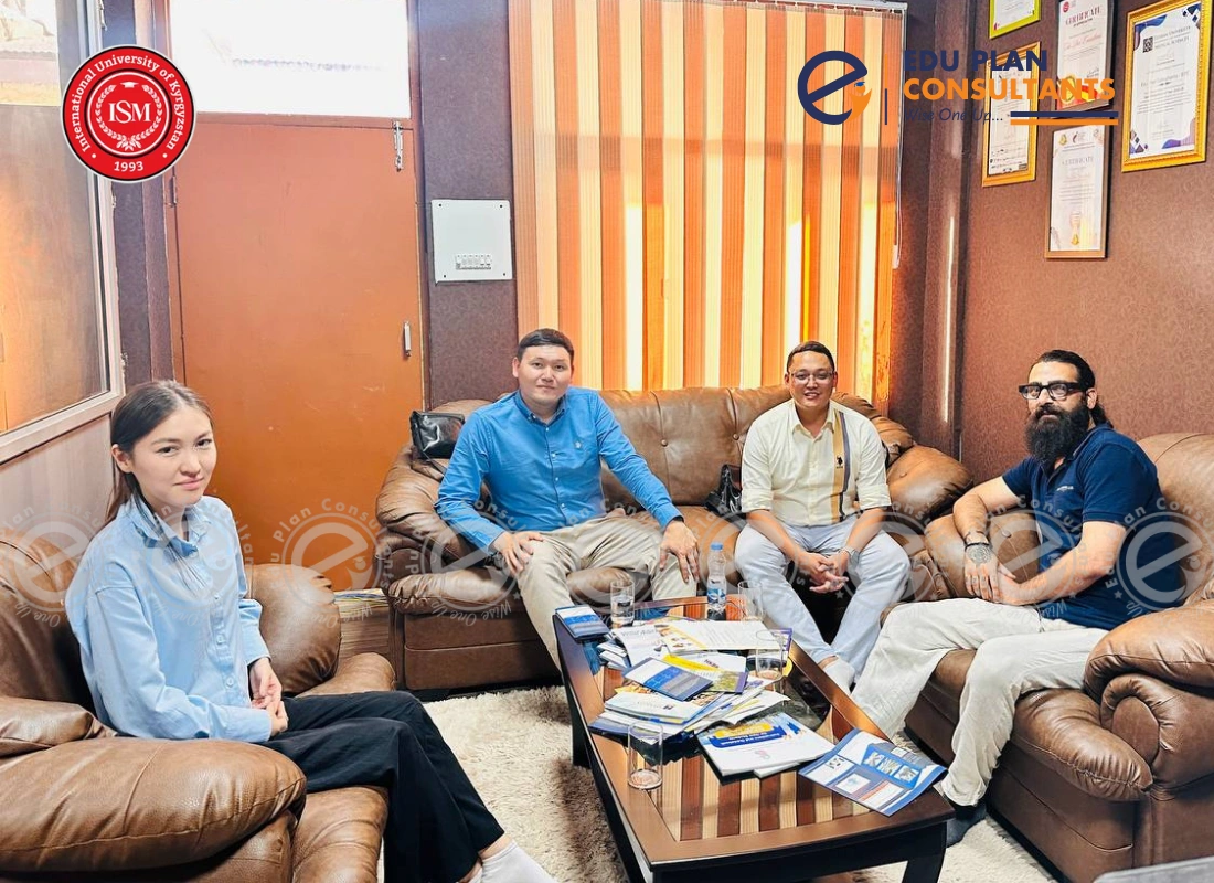Hosting the delegation from the International University of Kyrgyzstan at the Edu Plan Consultants office to discuss pathways and partnerships.