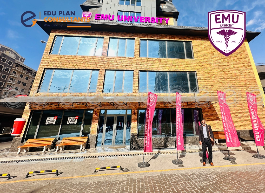 Managing Director of Edu Plan Consultants exploring the dynamic campus of Eurasian Multidisciplinary University Tashkent, connecting with the future of education