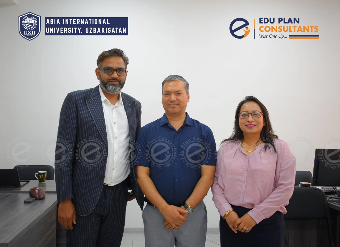 Honored to have Dr. Badal Krishna and Dr. Namrata Sharma from the Faculty of Asia International University, Bukhara, with the Managing Director of Edu Plan Consultants. A meeting of minds dedicated to shaping future academic pathways.
